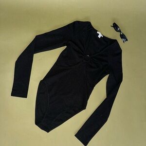 Topshop black long sleeve body suit